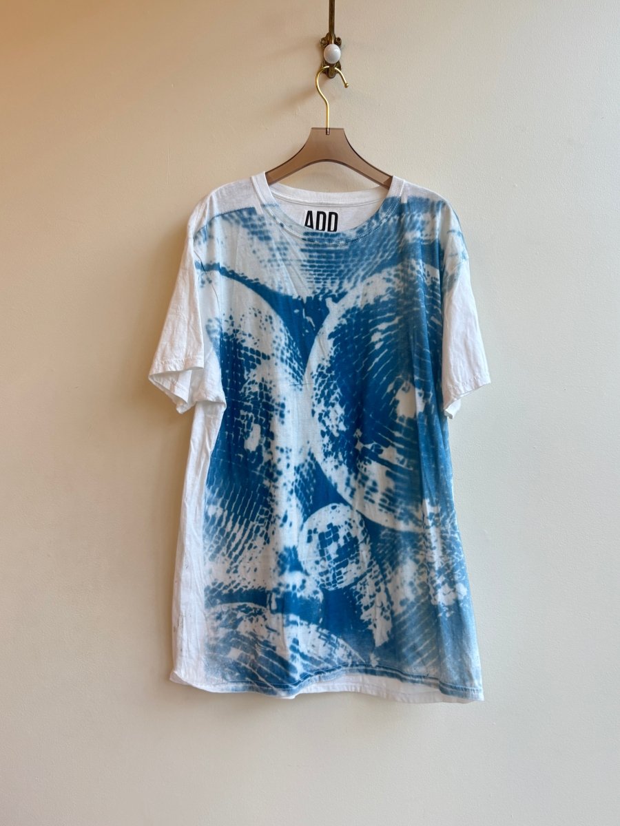 Disco Ball Sun Cyanotype Blue T-Shirt (Reworked) - Made X Hudson