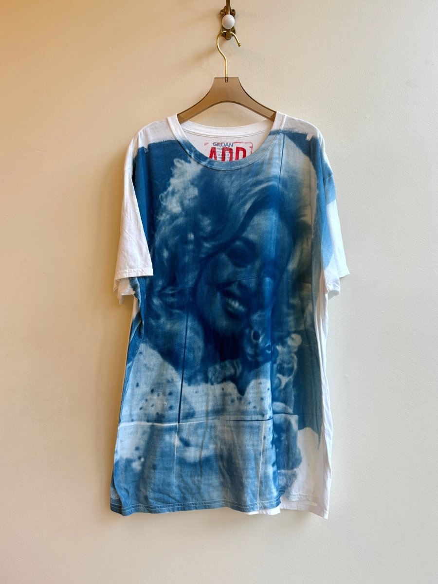 Dolly Parton & The Kitten Cyanotype Blue T-Shirt (Reworked) - Made X Hudson