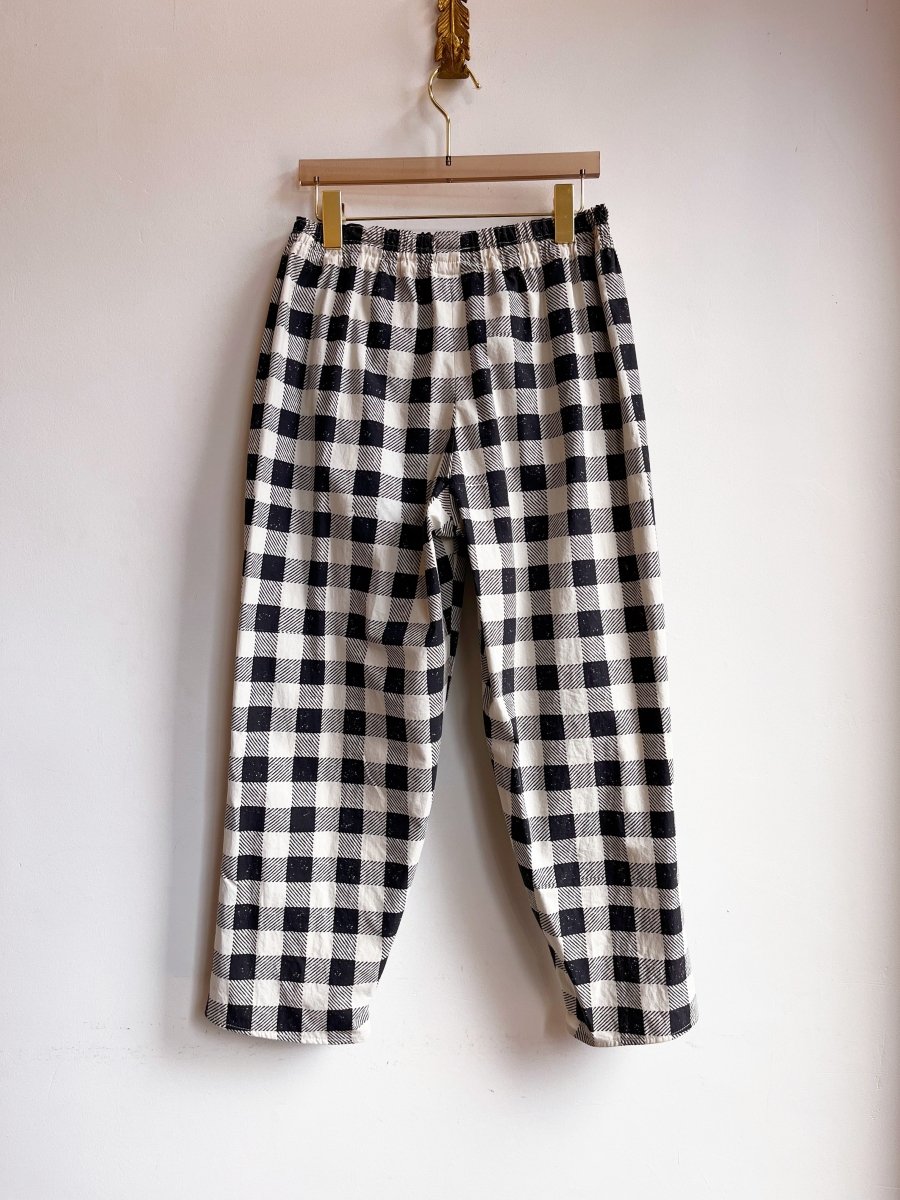 Black & Off - White Checkered Cropped Joggers - Made X Hudson
