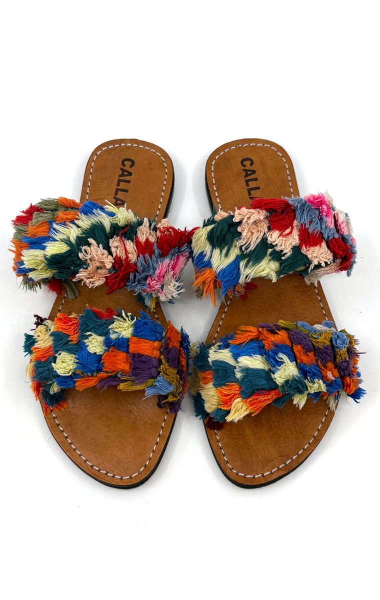 Hali Sandals “Raya” In Colors Cobalt, Carrot, Steel Blue, Eggplant (Size 39) - Made X Hudson