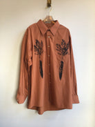 “Miller” Burnt Orange Carrot Print Shirt (Reworked) - Made X Hudson