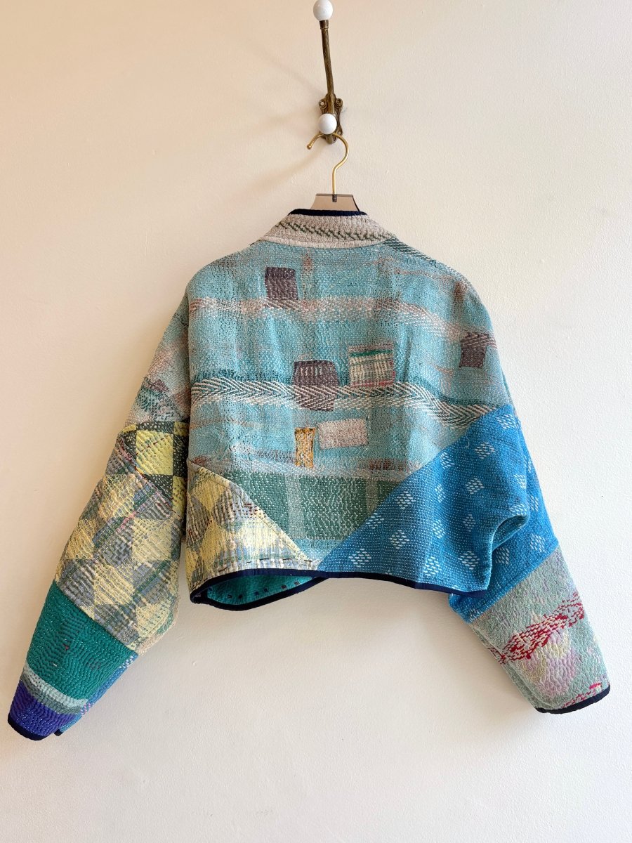 Reversible Kaira Quilted Cropped Jacket in Colors Jade, Blue, Lavender, Blush, Cream & Sea Foam, Lemon, Orange, Cream - Made X Hudson