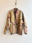 Reversible Ladhiya Quilted Jacket in Colors Floral, Purple, Blue, Pink & Tan w/ Mauve Floral - Made X Hudson