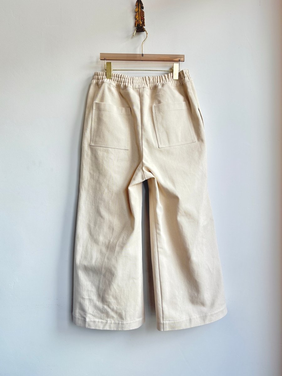 Natural Cotton Canvas Wide - Leg Pant - Made X Hudson