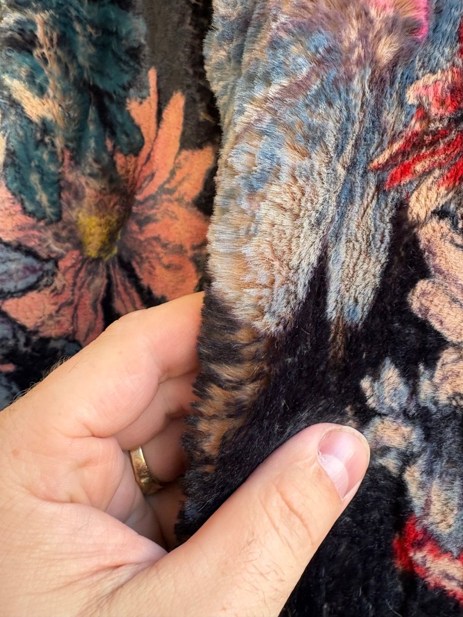 Faux Fur Floral Chore Dress w/ Flutter Sleeve - Made X Hudson