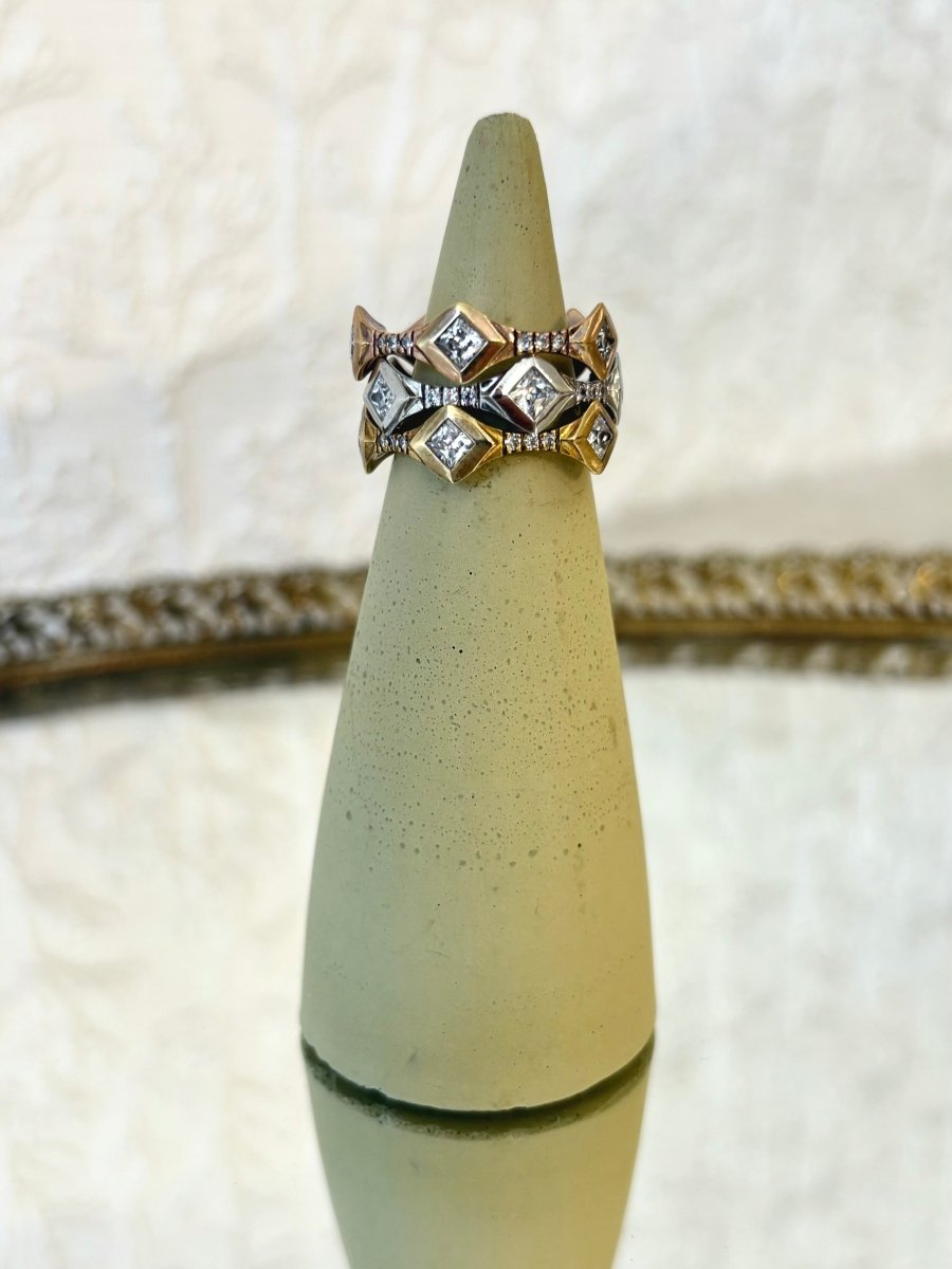 Thor Plated Ring w/ CZ Stones (Set of 3) - Made X Hudson