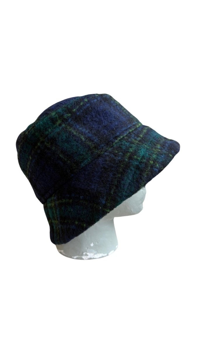 Blue & Green Plaid Deadstock Wool Bucket Hat - Made X Hudson