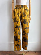 Honey Gold and Black Rose Jacquard Joggers - Made X Hudson