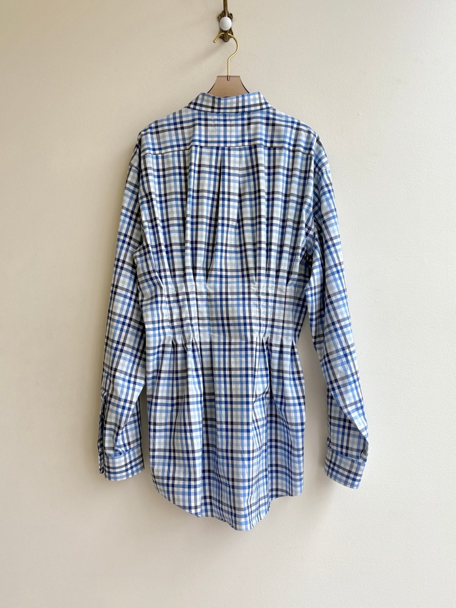 Kevin Dress | Blue & White Checkered Shirt Dress (Reworked) - Made X Hudson