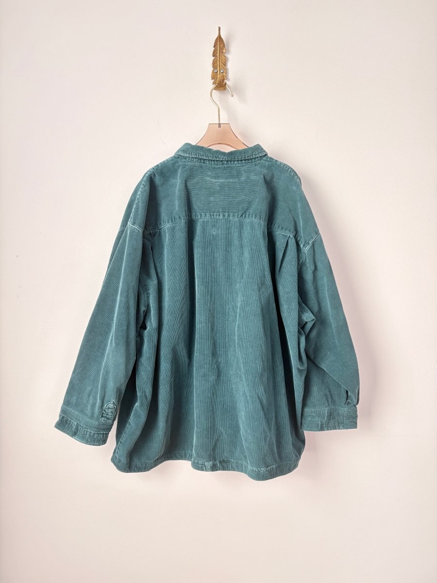 Dark Teal Three - Pocket Corduroy Shirtjacket (Reworked) - Made X Hudson