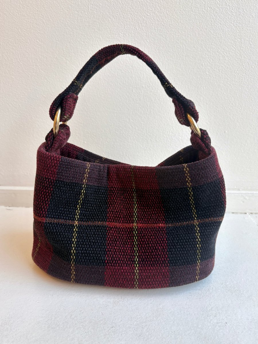 Mini Bucket Bag in Red, Black, and Yellow Plaid - Made X Hudson