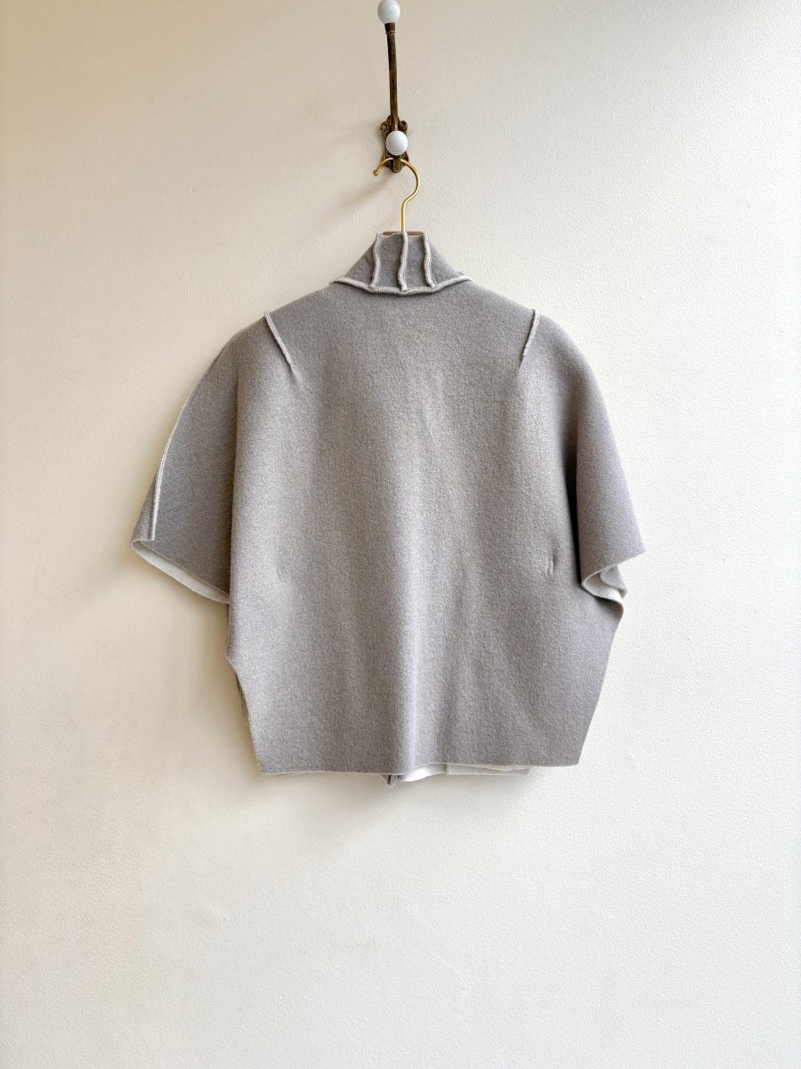 Light Grey Adjustable Wool Capelet | 2T - Made X Hudson