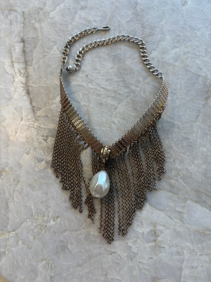 Gold Tone Cocktail Necklace (Vintage) - Made X Hudson