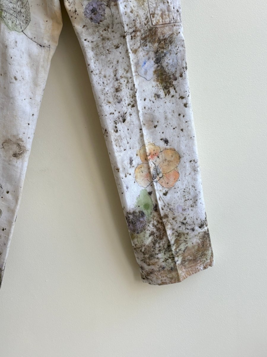 Orange, Lavender & Olive Eco Printed & Hand Drawn Pants (Reworked) - Made X Hudson