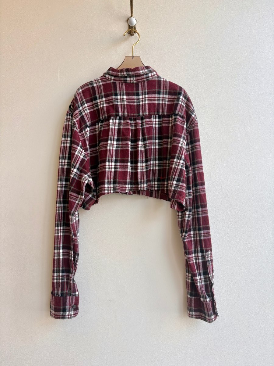 The Valley Shirt Long Sleeve in Maroon, Green, and White Plaid Flannel (Reworked) - Made X Hudson