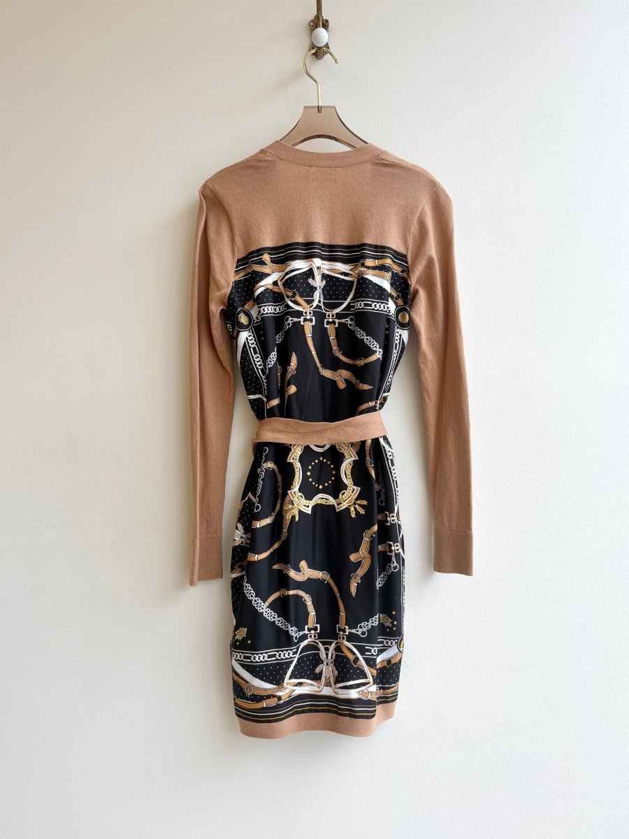 L'Agence | Camel Cardigan W/ Printed Scarf (Vintage) - Made X Hudson