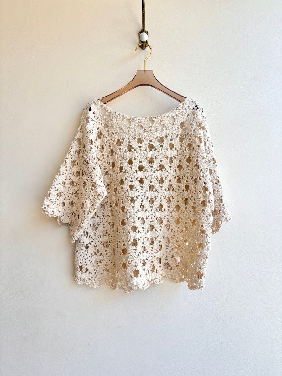 Ivory Lace 3/4 Sleeve Box Top - Made X Hudson