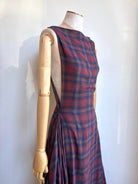 Zero - Waste Dress in Red, Blue, and Grey Plaid - Made X Hudson