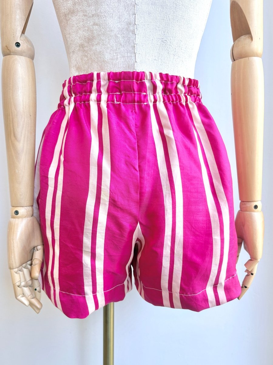 Hot Berry and Blossom Pink Stripe Town Shorts - Made X Hudson
