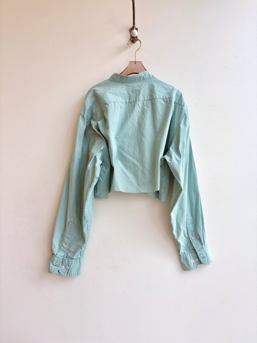 Kelly Green Mini Plaid Annette Crop Top (Reworked) - Made X Hudson