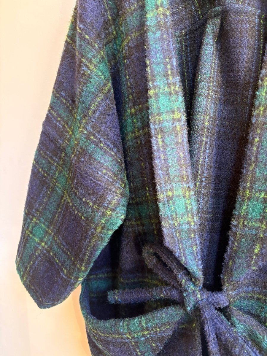 Green & Navy Plaid Wool Blend Chore Jacket - Made X Hudson