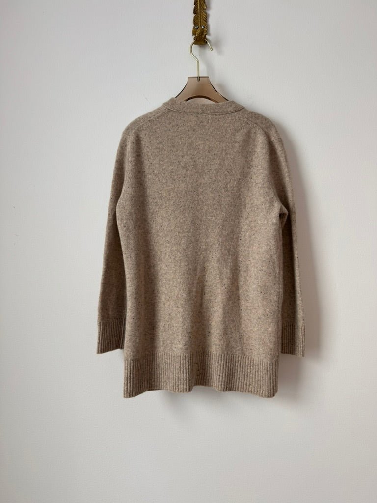 Button Down Cardigan w/ Eco - Printed Patch Pockets (Reworked) - Made X Hudson