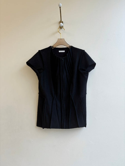 Arlea Vest | Black Wool w/ Pockets - Made X Hudson