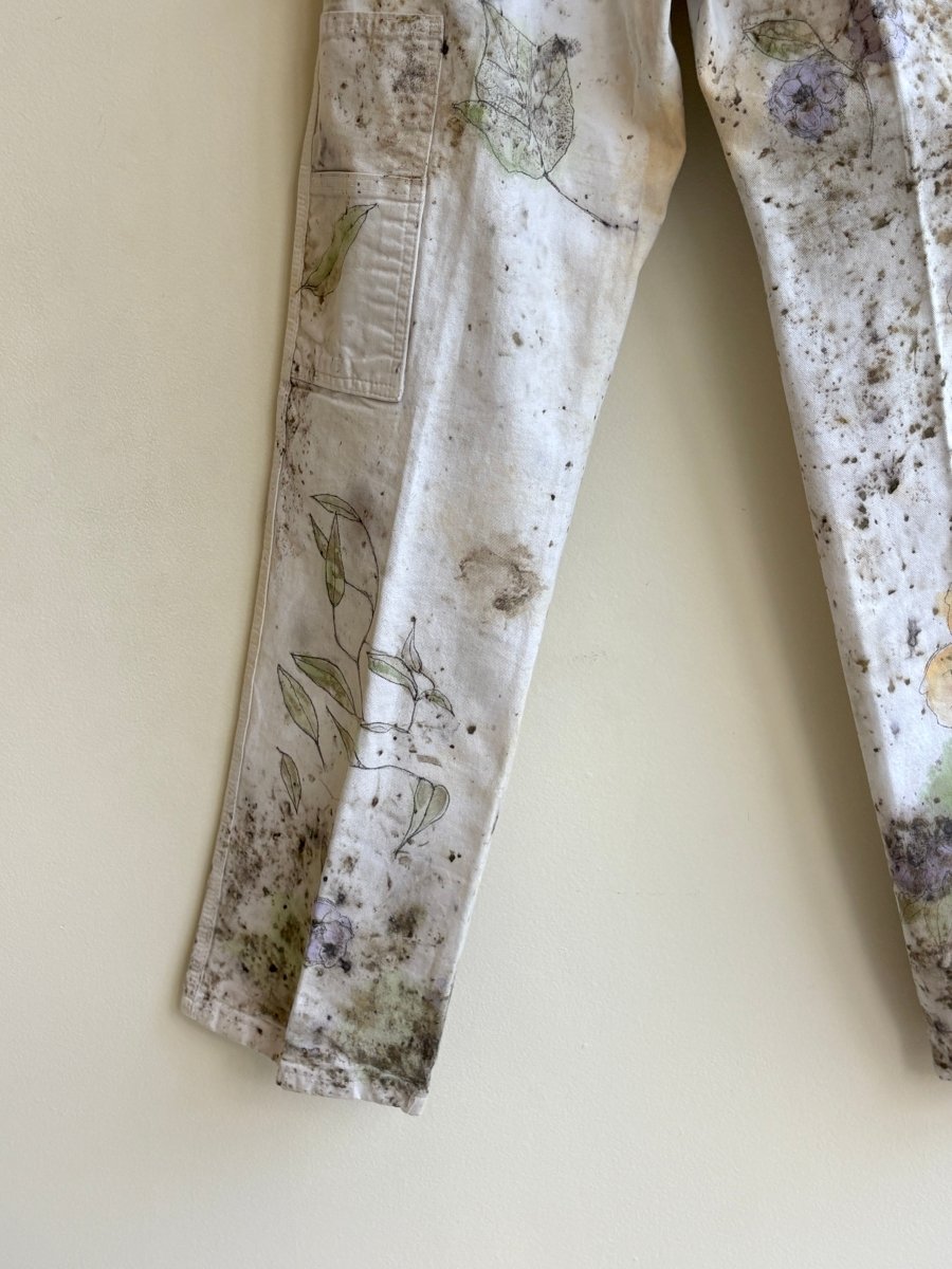 Orange, Lavender & Olive Eco Printed & Hand Drawn Pants (Reworked) - Made X Hudson