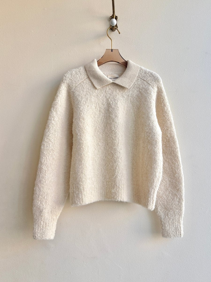 Calcite | Ramona Bouclé Long Sleeve Polo (Multiple Sizes) - Made X Hudson