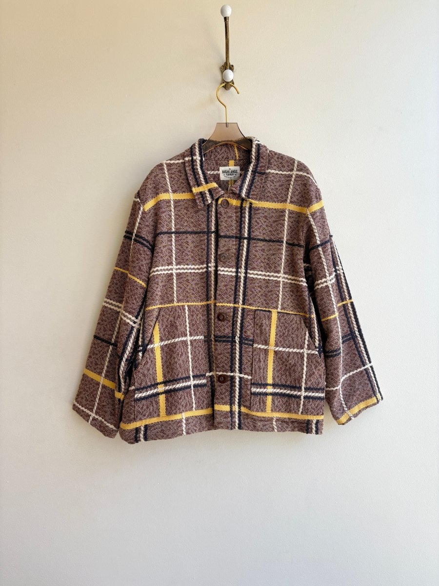 Brown Plaid Coverlet Utility Jacket - Made X Hudson