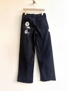 Black Denim Morning Glory Bleach Painted Pants (Reworked) - Made X Hudson