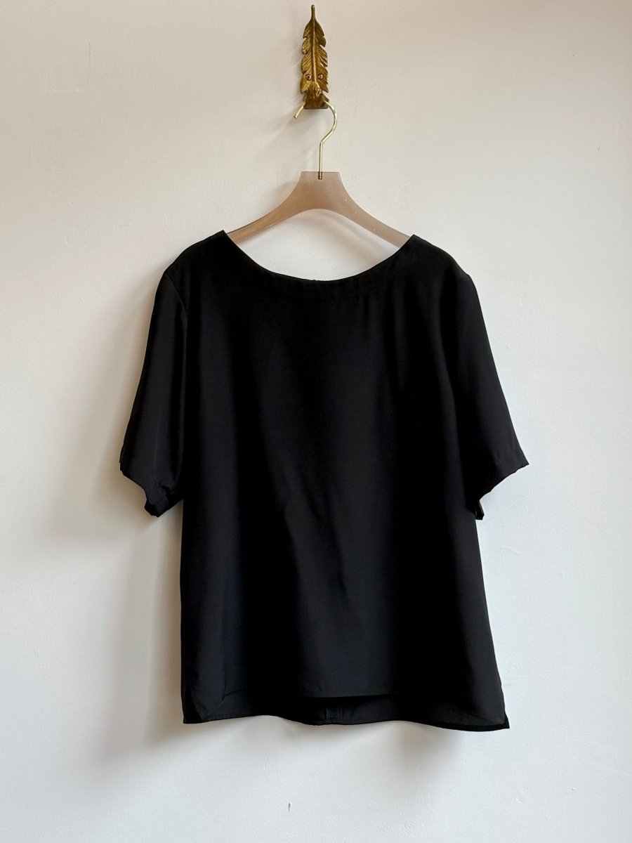 Black Silk Charmeuse Everyday Top - Made X Hudson