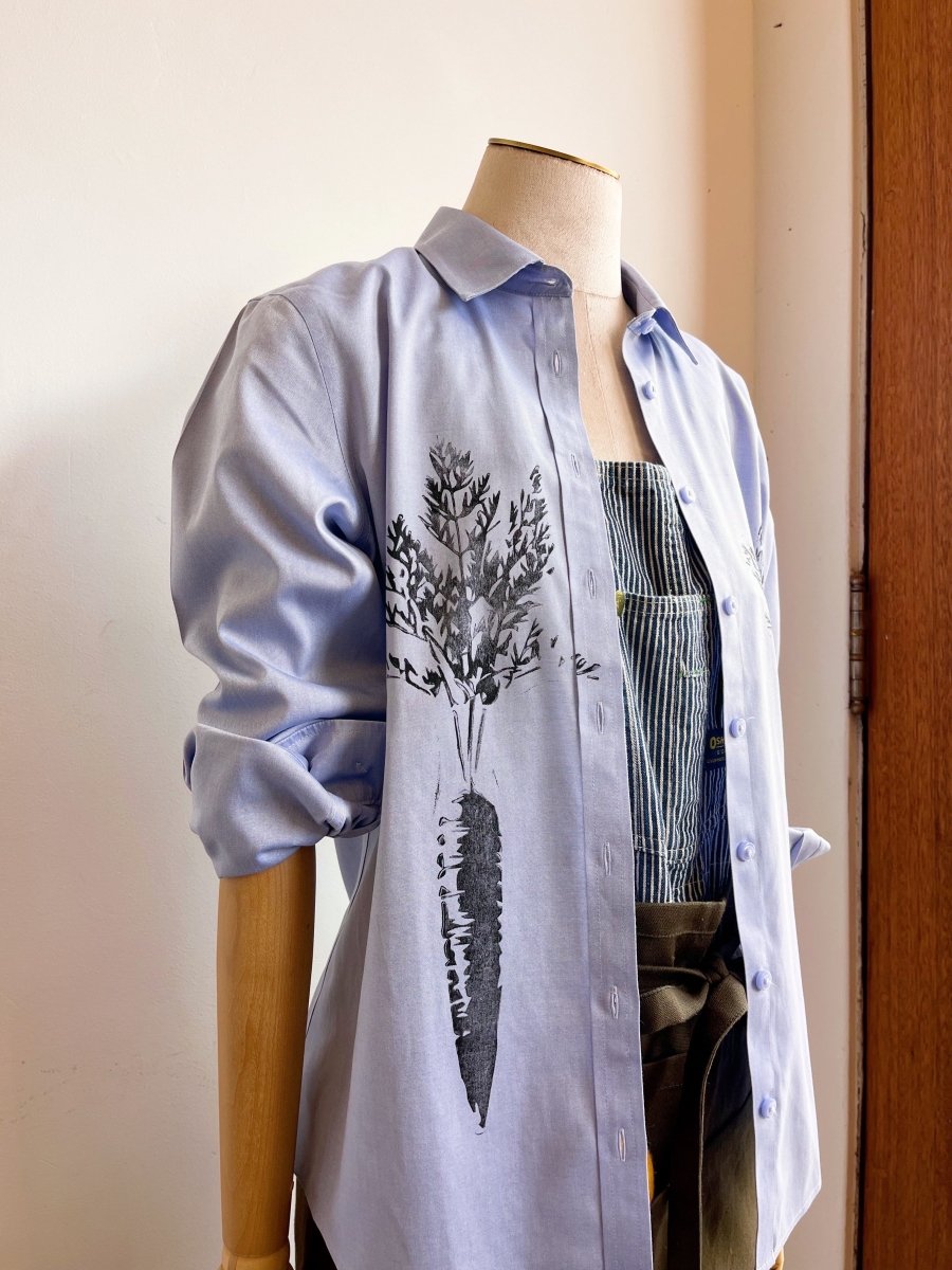 Blue Low Print Carrot Shirt (Reworked) - Made X Hudson