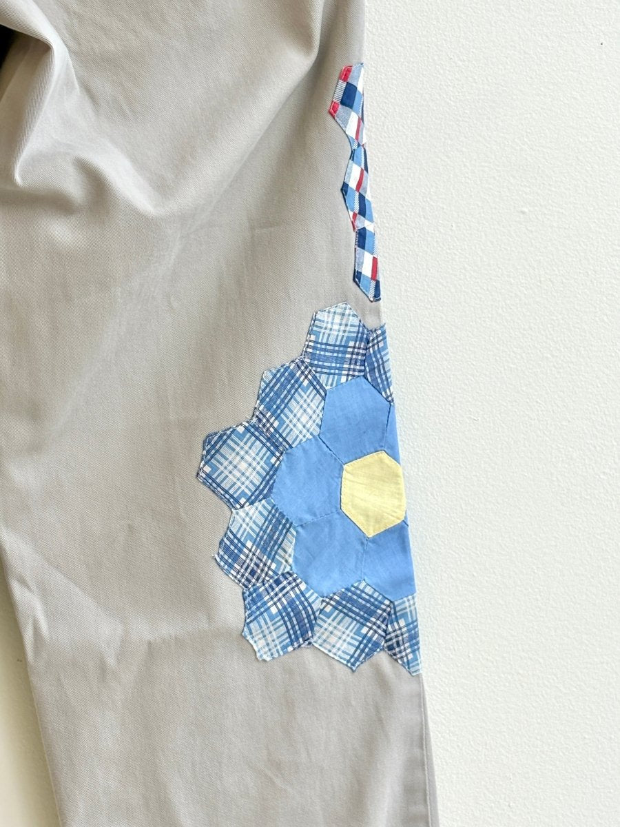 5 Grandma’s Garden Quilted Block Patched Chino Pant (Reworked) - Made X Hudson