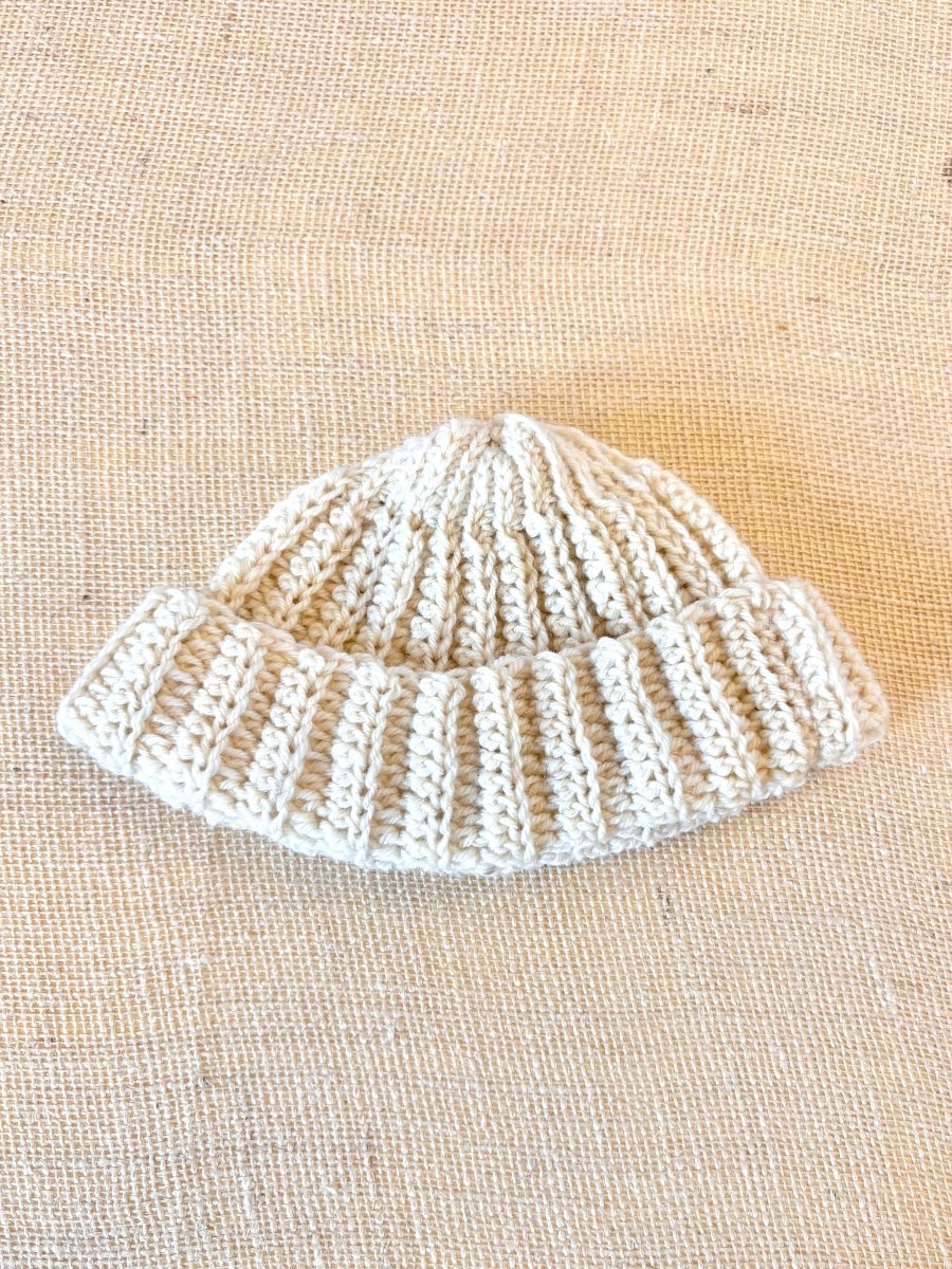 White Hand Crochet Fisherman Beanie - Made X Hudson