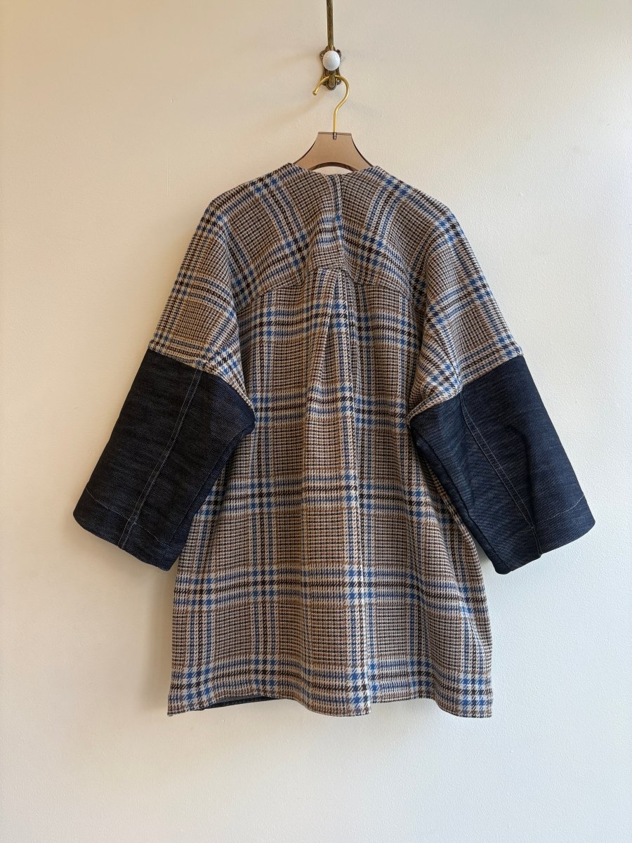 Brown/Blue Plaid & Denim Chore Jacket - Made X Hudson