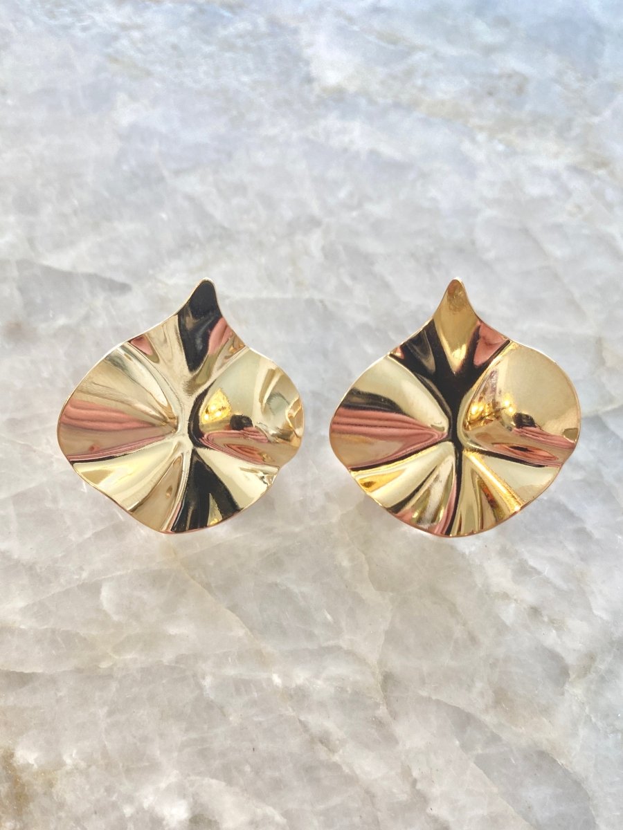 18k Gold Filled Hammered Cloud Stud Earrings - Made X Hudson