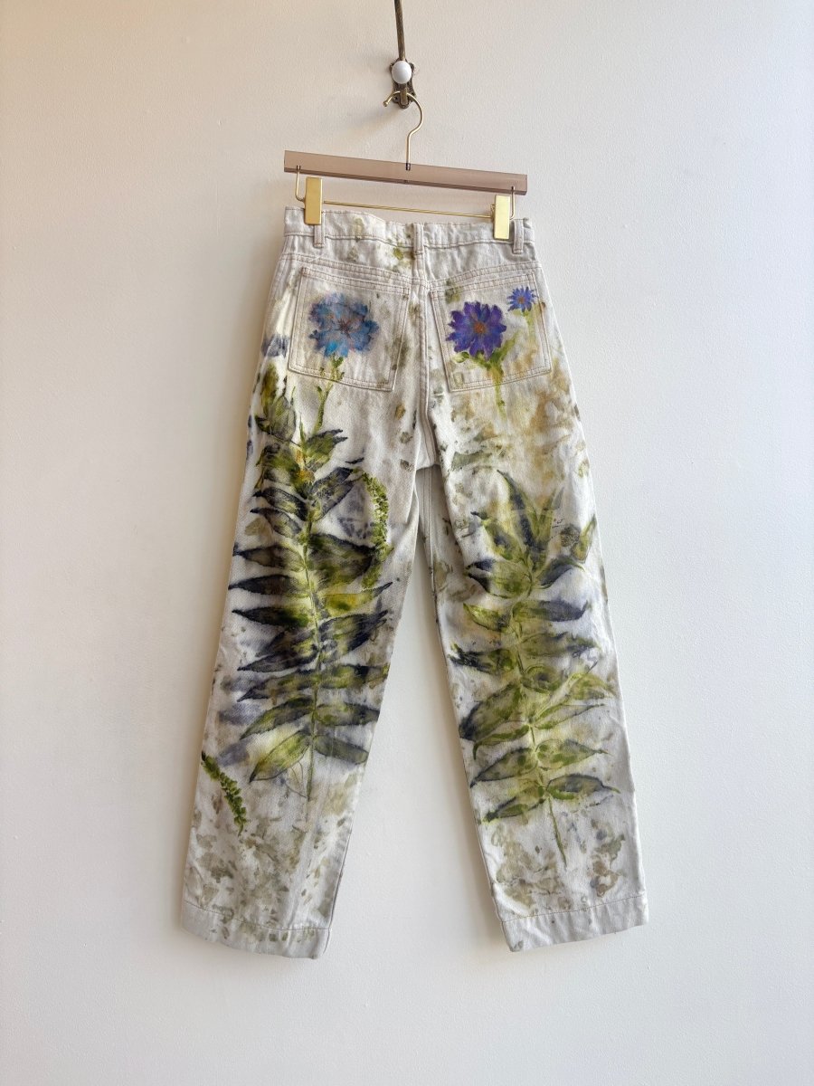 “Chaz” Eco Printed Floral Painter Pants | Hand Painted (Reworked) - Made X Hudson