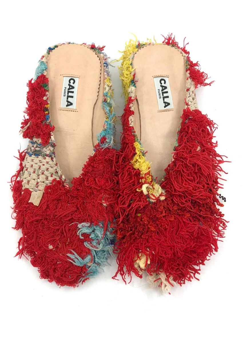Aili Babouche “Qorowke” Mules In Colors Red, Pastel Blue, Cream, Yellow (Size 42) - Made X Hudson