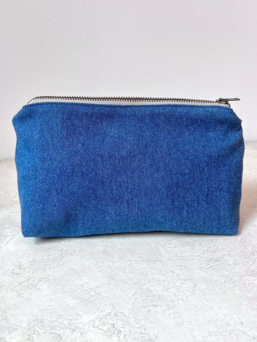 Everyday Pouch in Vintage Blue Denim (Multiple Sizes) - Made X Hudson