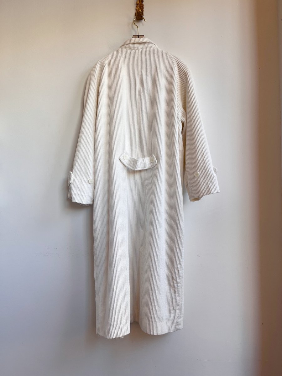 Ivory Corduroy Duster w/ Hand Embroidery (Reworked) - Made X Hudson