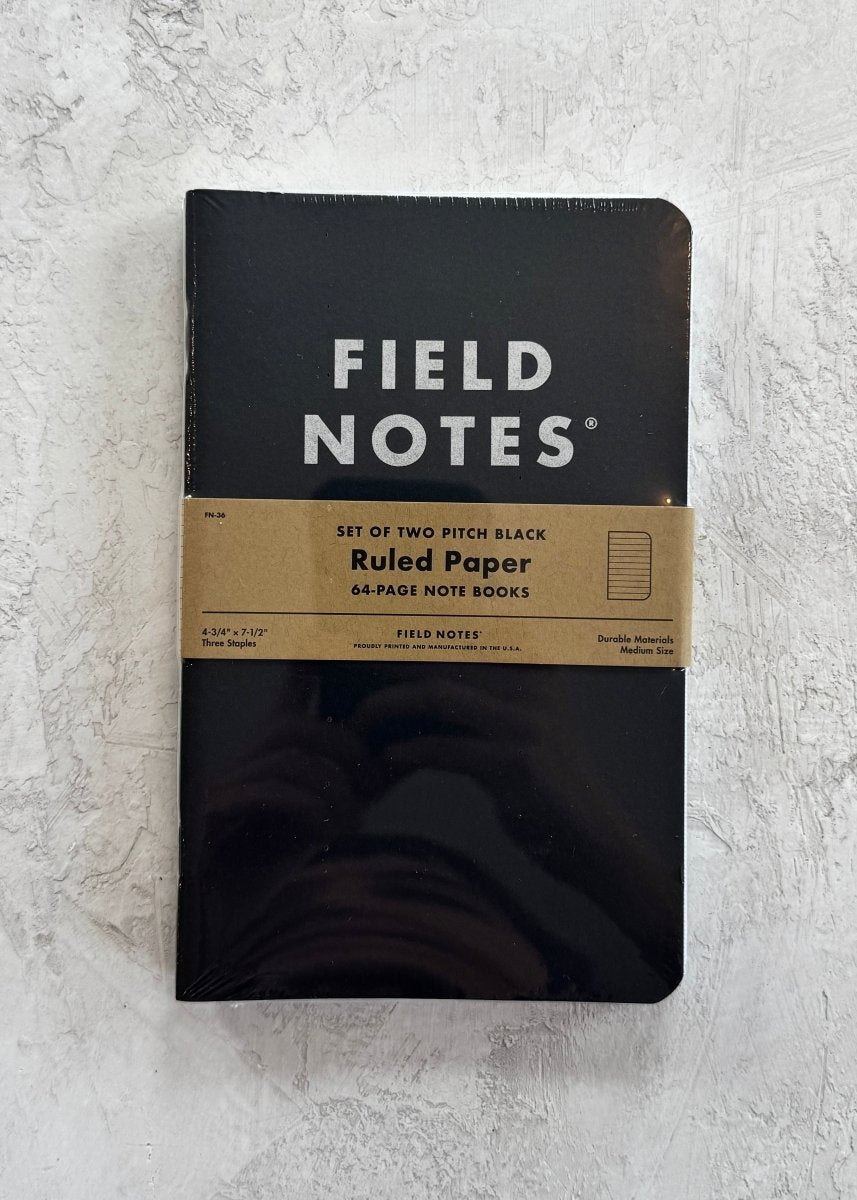 Field Notes Black Cover Ruled Paper 2-Pack - Made X Hudson