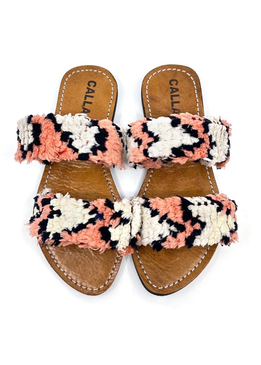 Hali Sandals “Alaqah” In Colors Salmon, Navy, White, Burgundy (Size 37) - Made X Hudson