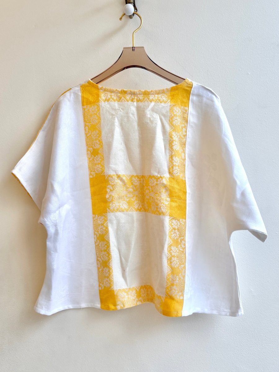 Amber Gold and White Brocade | Picnic Top - Made X Hudson