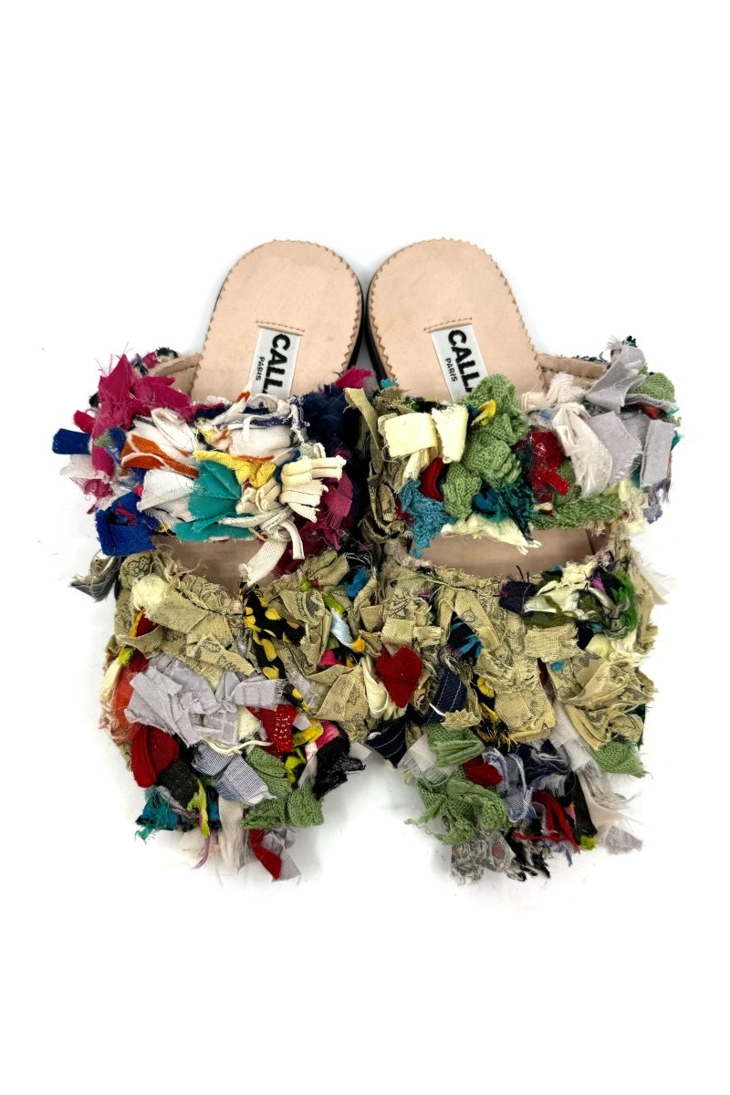 Suki Babouche Slides In Colors Party Mix, Sage, Green, & White (Size 39) - Made X Hudson