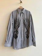 "Ryan” Grey Stripe Spring Onion Print (Reworked) - Made X Hudson