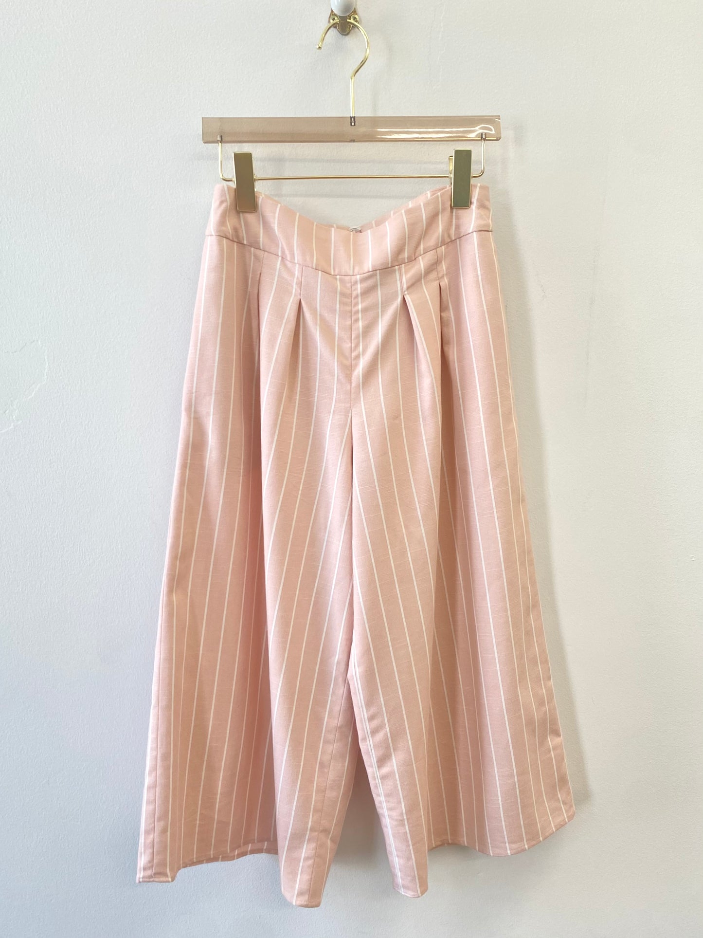 Pink Stripe Pleated Coulotte