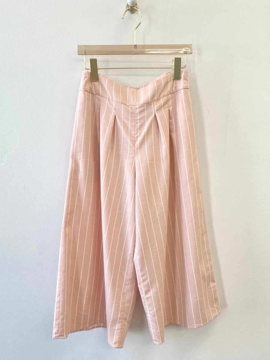 Pink Stripe Pleated Coulotte - Made X Hudson