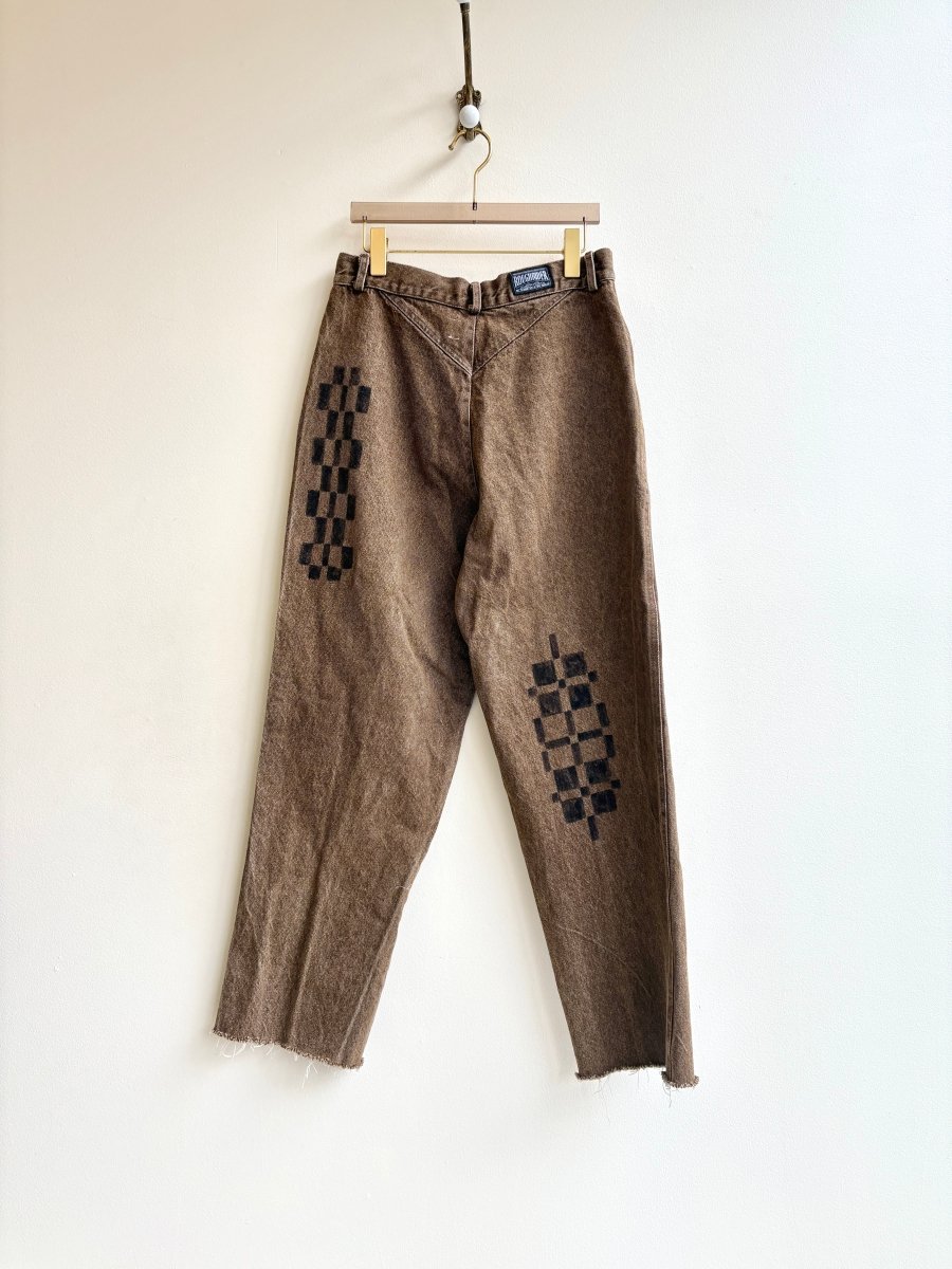 Overshot Woven Patterned Jeans | Hand Painted (Reworked) - Made X Hudson
