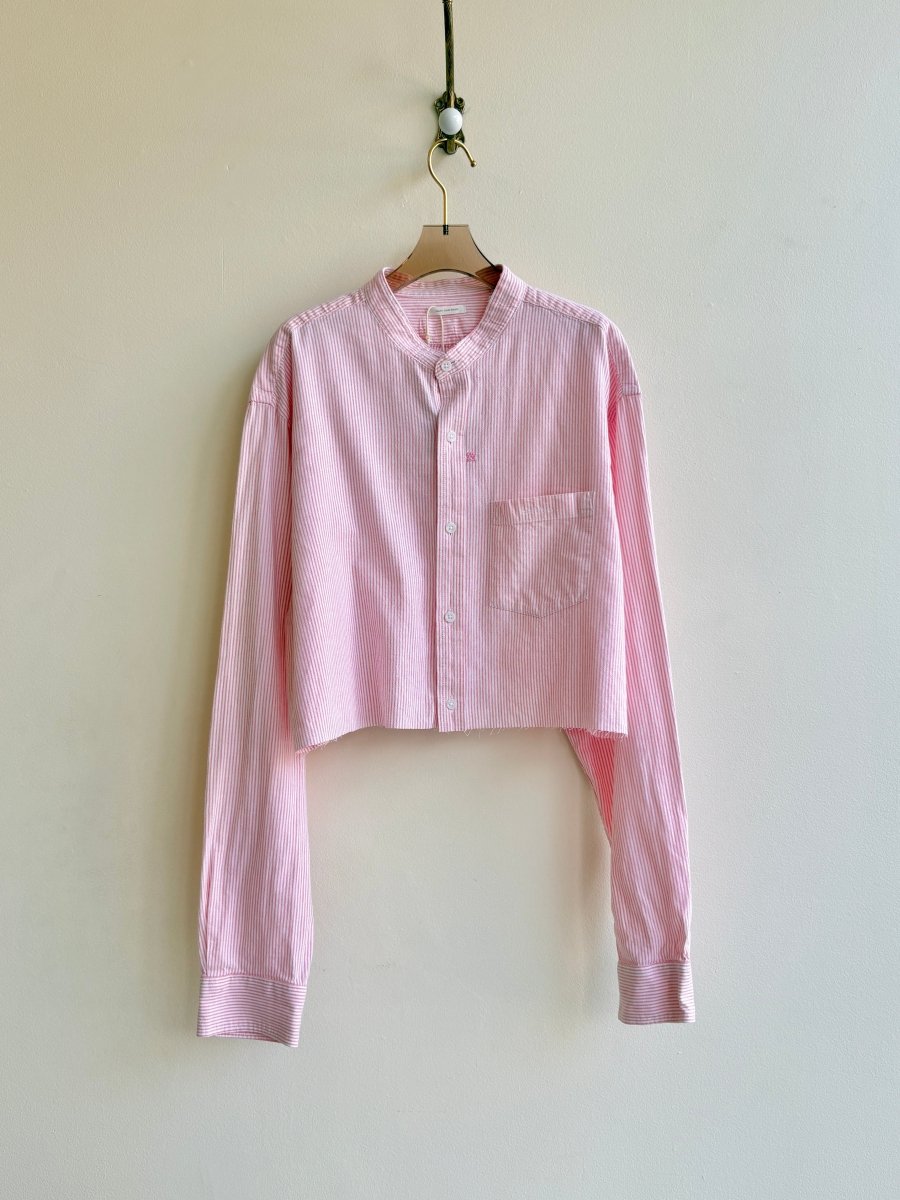 Pink Mini Stripe Annette Crop Top (Reworked) - Made X Hudson